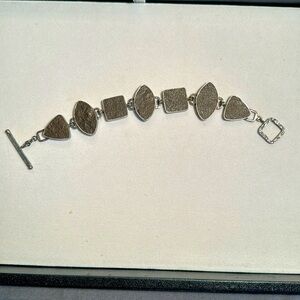 Sterling silver brown slate bracelet